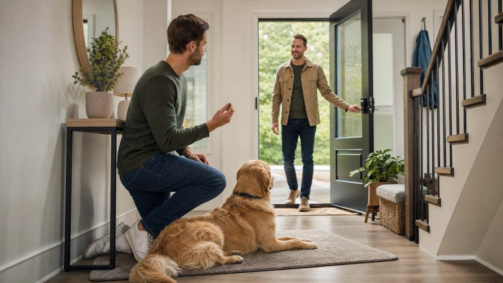 Image contextuelle pour « Chien qui saute sur les invités : méthode simple pour reprendre le contrôle »