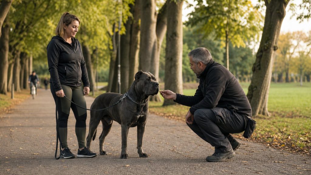 Séance d’éducation positive pour gérer la vigilance d’un grand chien