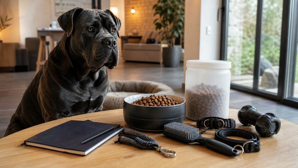 Nourriture et accessoires nécessaires au budget mensuel d’un Cane Corso
