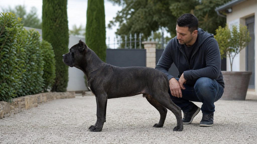 Jeune Cane Corso observé pendant sa croissance