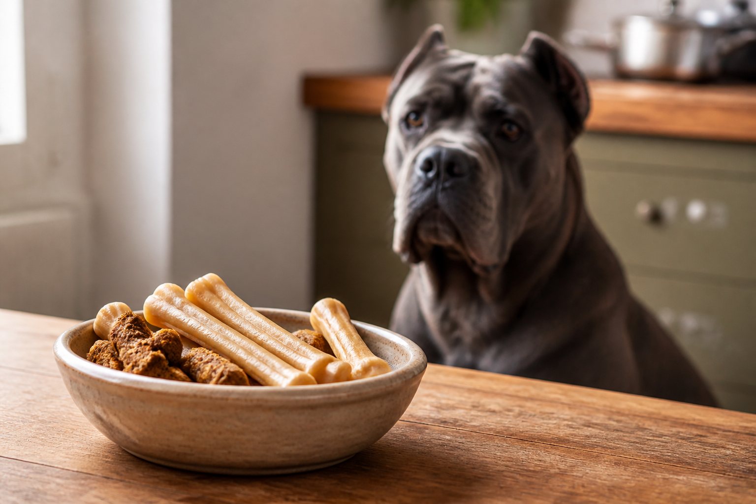 Bol de friandises saines pour grand chien