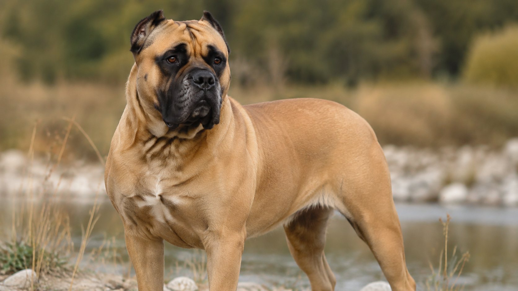 Cane Corso fauve présentant un masque noir bien marqué